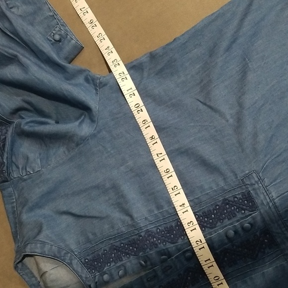 Chico's Women Blouse Chambray Size 2/L Blue - Picture 8 of 11